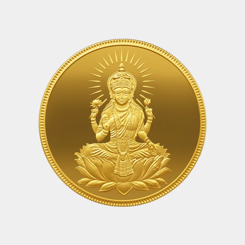 24K Lakshmi Motif Gold Coin - 1 oz Investment Reference jewellery image